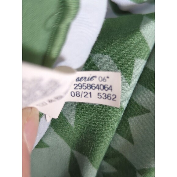 OFFLINE BY AERIE REAL ME XTRA 7/8 LEGGINGS SZ M GREEN HOUNDSTOOTH HIGH WAIST - Picture 9 of 9